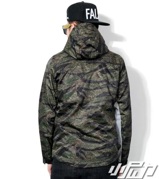 Men's Windsheeter Jacket with Half Green Military Camouflage Print