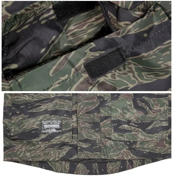 Men's Windsheeter Jacket with Half Green Military Camouflage Print