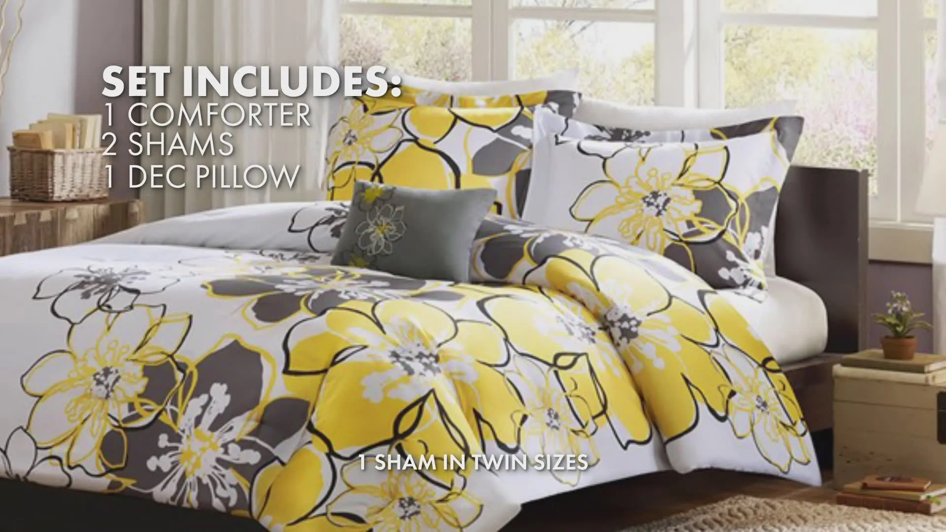 Mi Zone Mackenzie Floral Comforter Set with decorative pillow