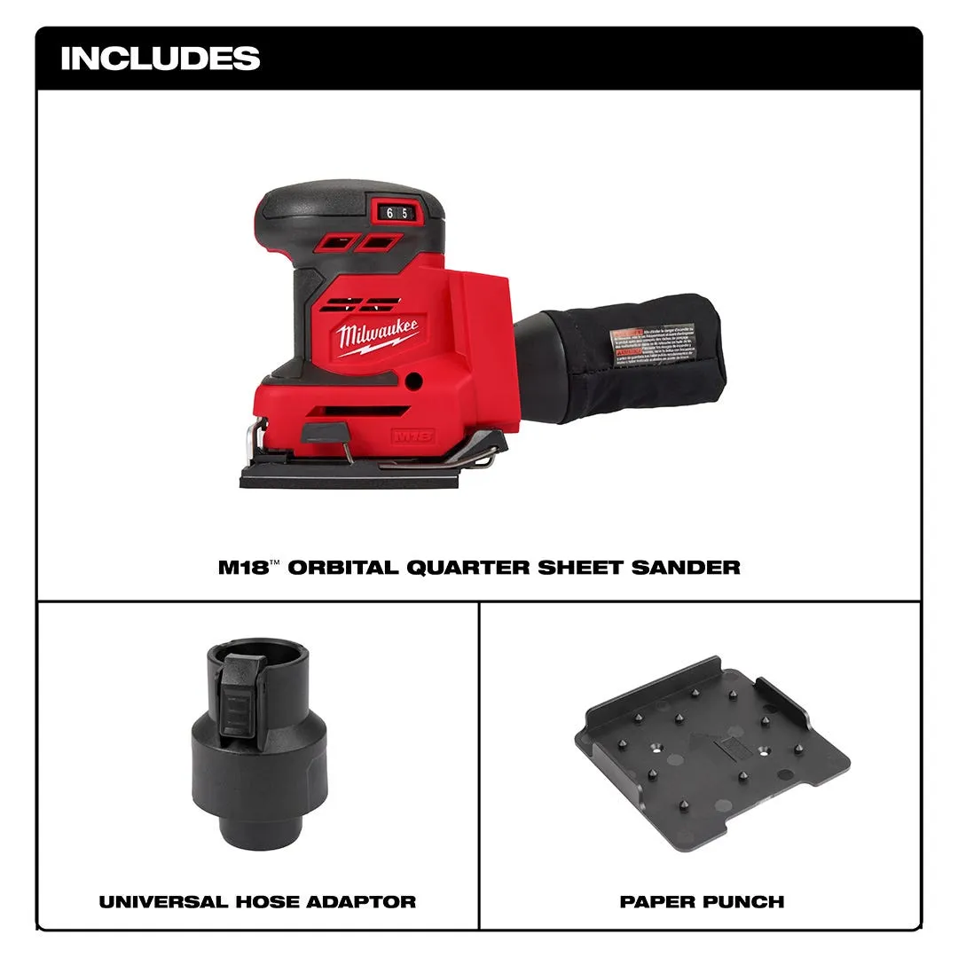 Milwaukee M18 1/4'' Cordless Sheet Sander (Bare Tool) 2649-20