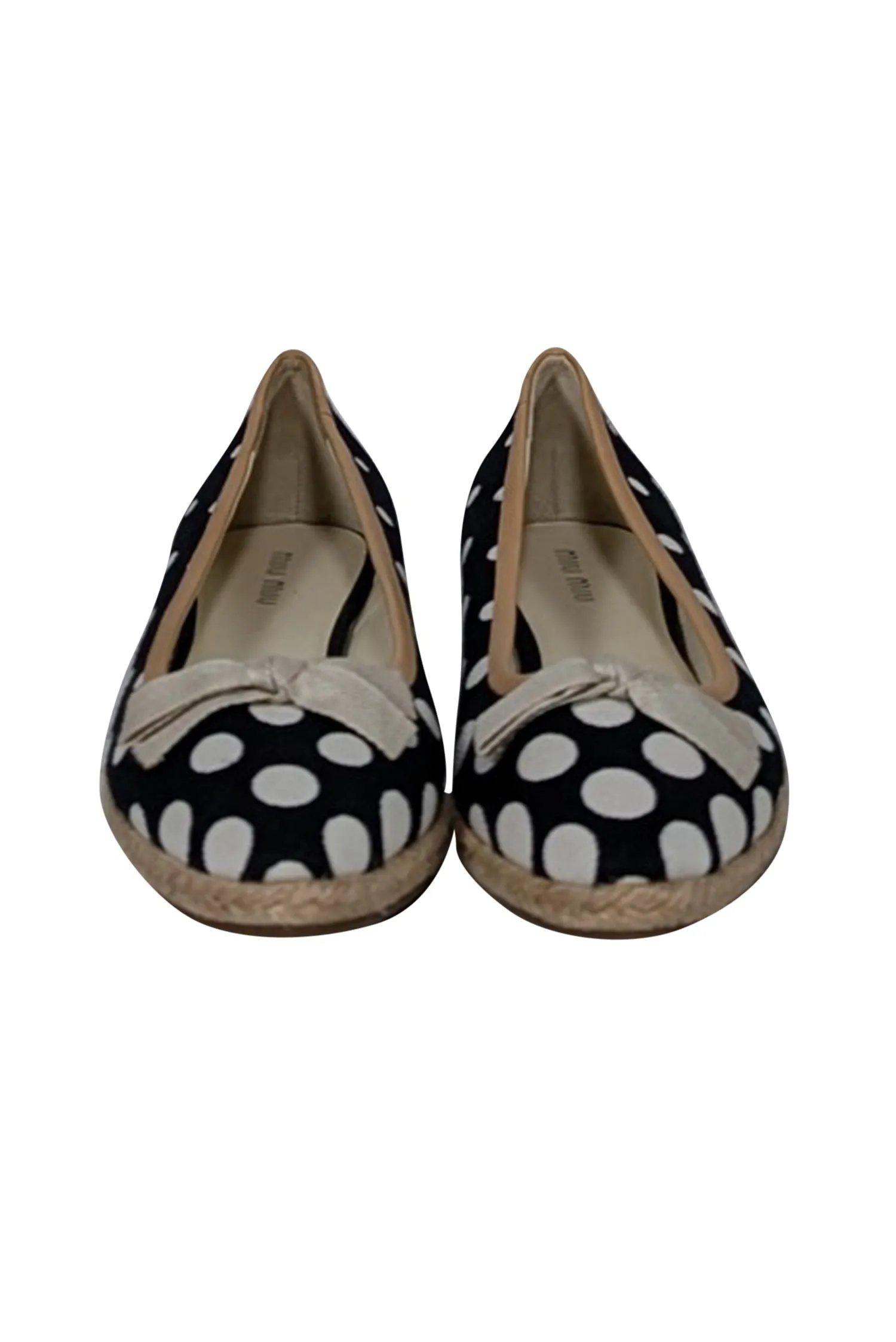 Miu Miu - Black & White Polka Dot Espadrille Flats Sz 9