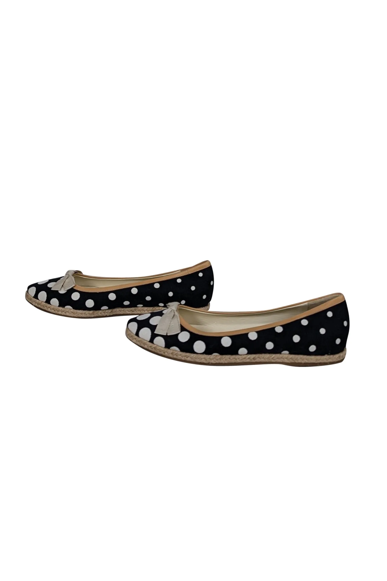 Miu Miu - Black & White Polka Dot Espadrille Flats Sz 9