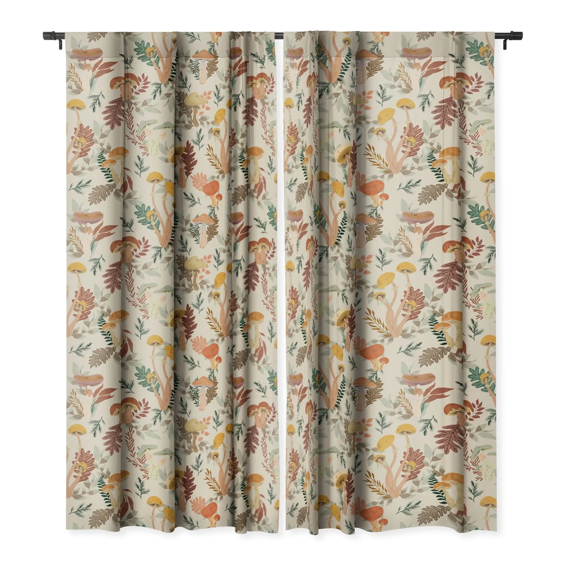 Ole Colorful Mushrooms Blackout Window Curtains (DS)