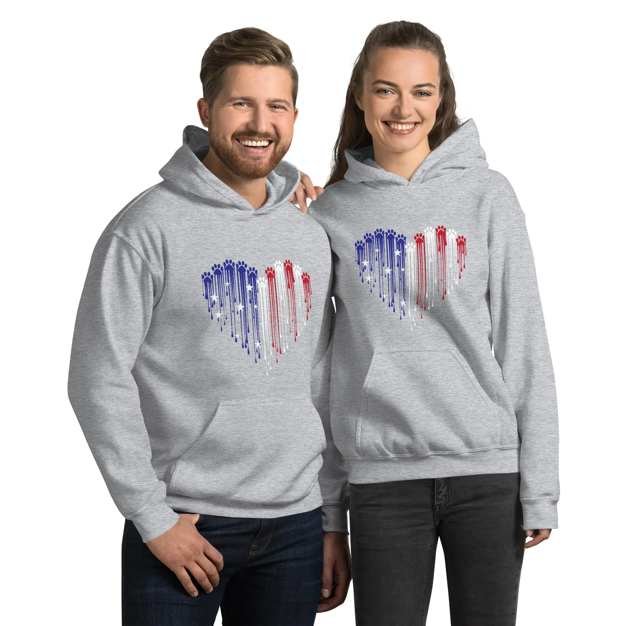 Painted Paws American Heart Flag Hoodie