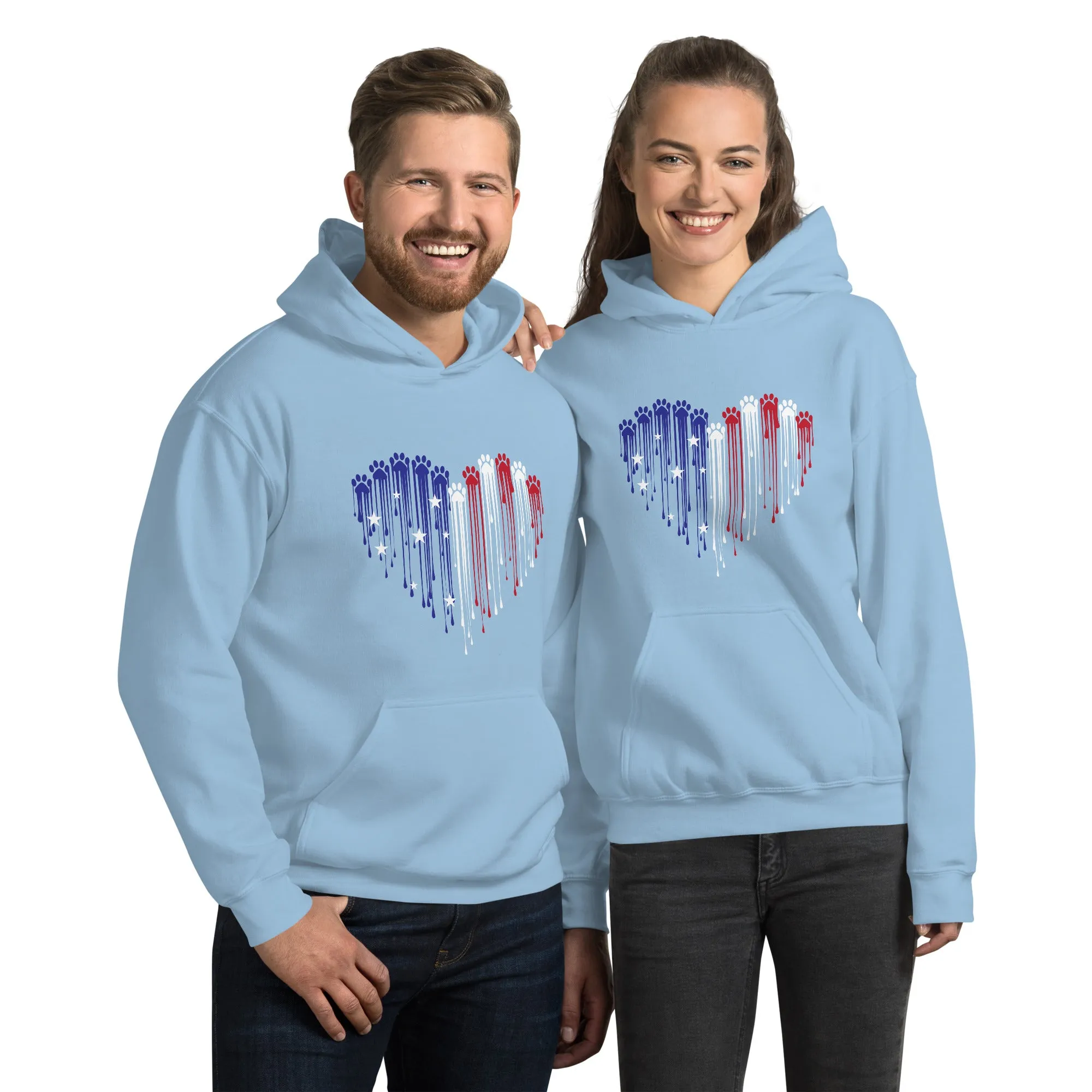 Painted Paws American Heart Flag Hoodie