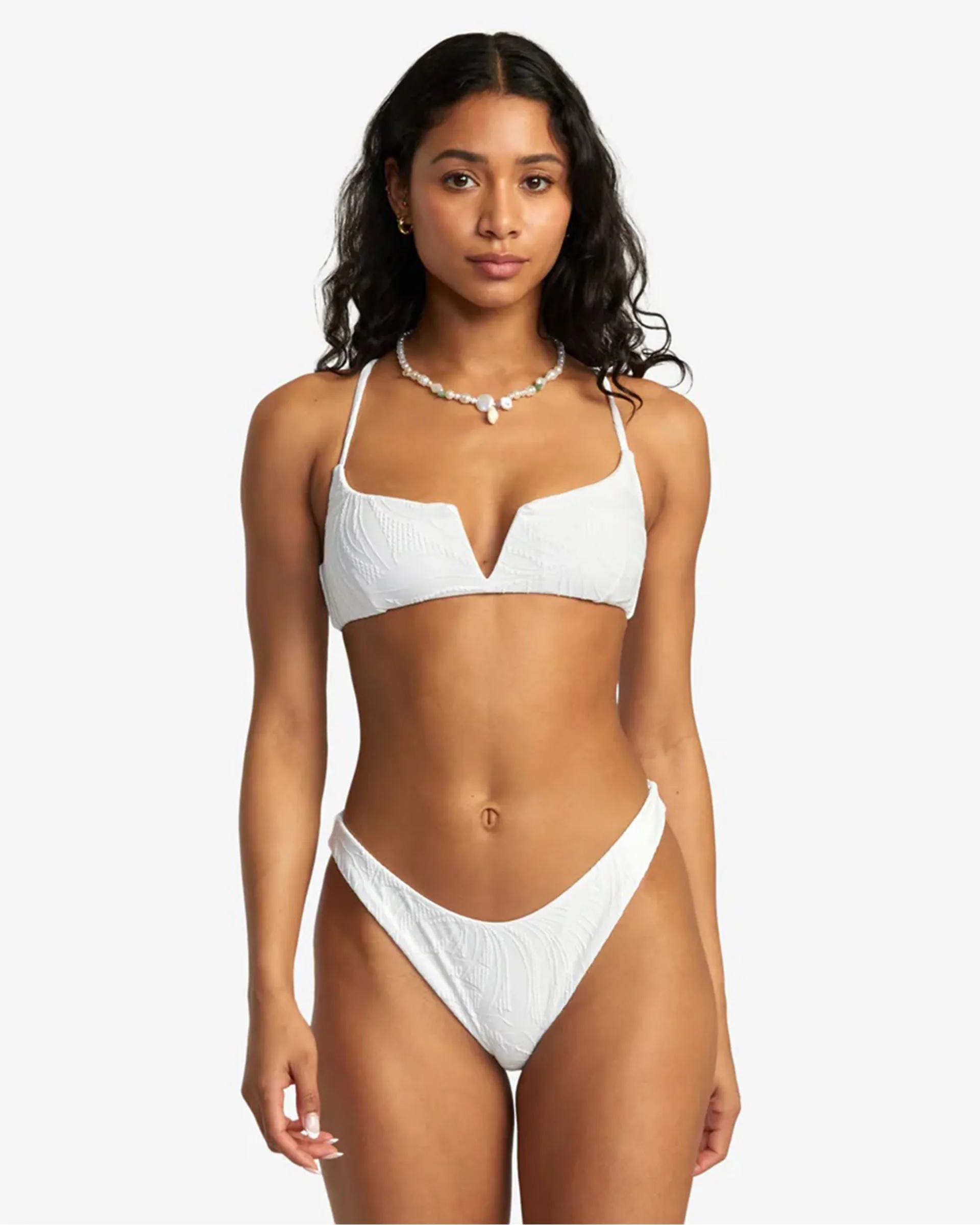 Palm Grooves V Wire Crossback Bikini Top