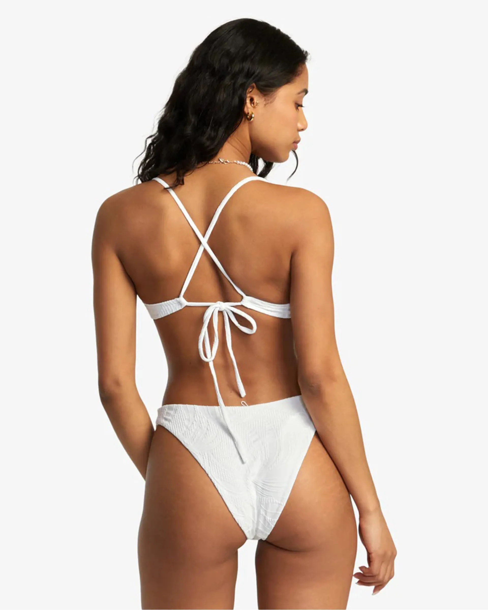 Palm Grooves V Wire Crossback Bikini Top