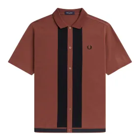 PANEL POLO SHIRT WHISKY BROWN | Bodega