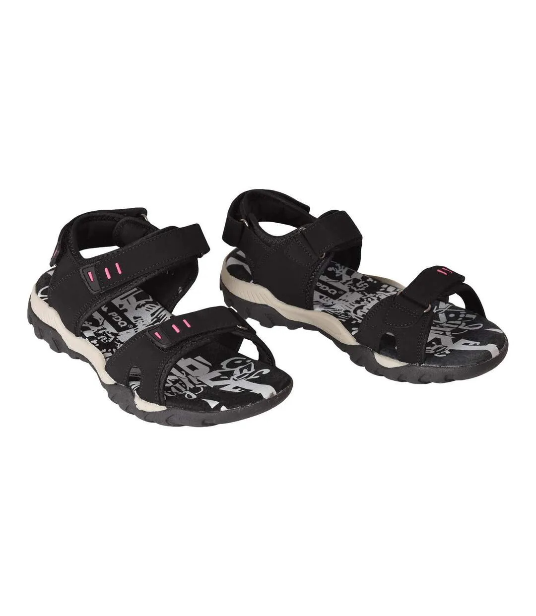 PDQ Womens/Ladies Toggle & Touch Fastening Sports Sandals (Navy/Grey) - UTDF437