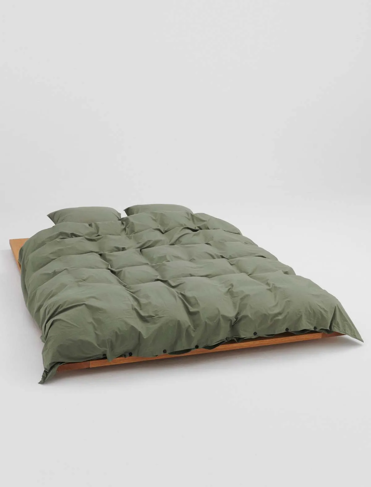 Percale Double Duvet Cover - Olive Green