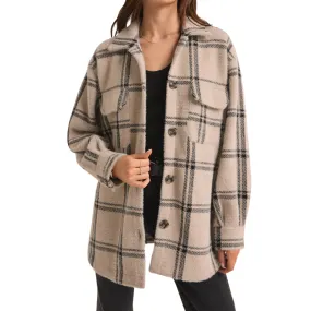 PLAID TRUCKER JACKET CRYSTAL GREY