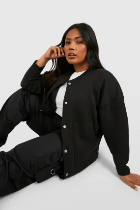 Plus Oversized Pocket Detail Bomber Jacket