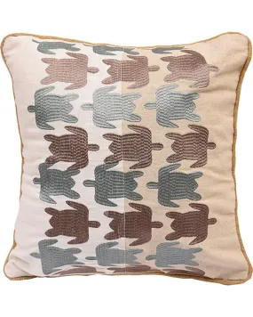 Product Name:  HiEnd Accents Turtle Embroidered Linen Pillow