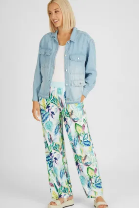 Rabe & LecomtePASTEL ALLOVER LEAF PRINT TROUSERS