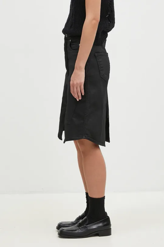 Rick Owens denim skirt Slivered Skirt black color DS02D2340.SBW