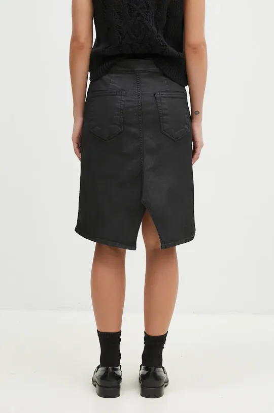 Rick Owens denim skirt Slivered Skirt black color DS02D2340.SBW