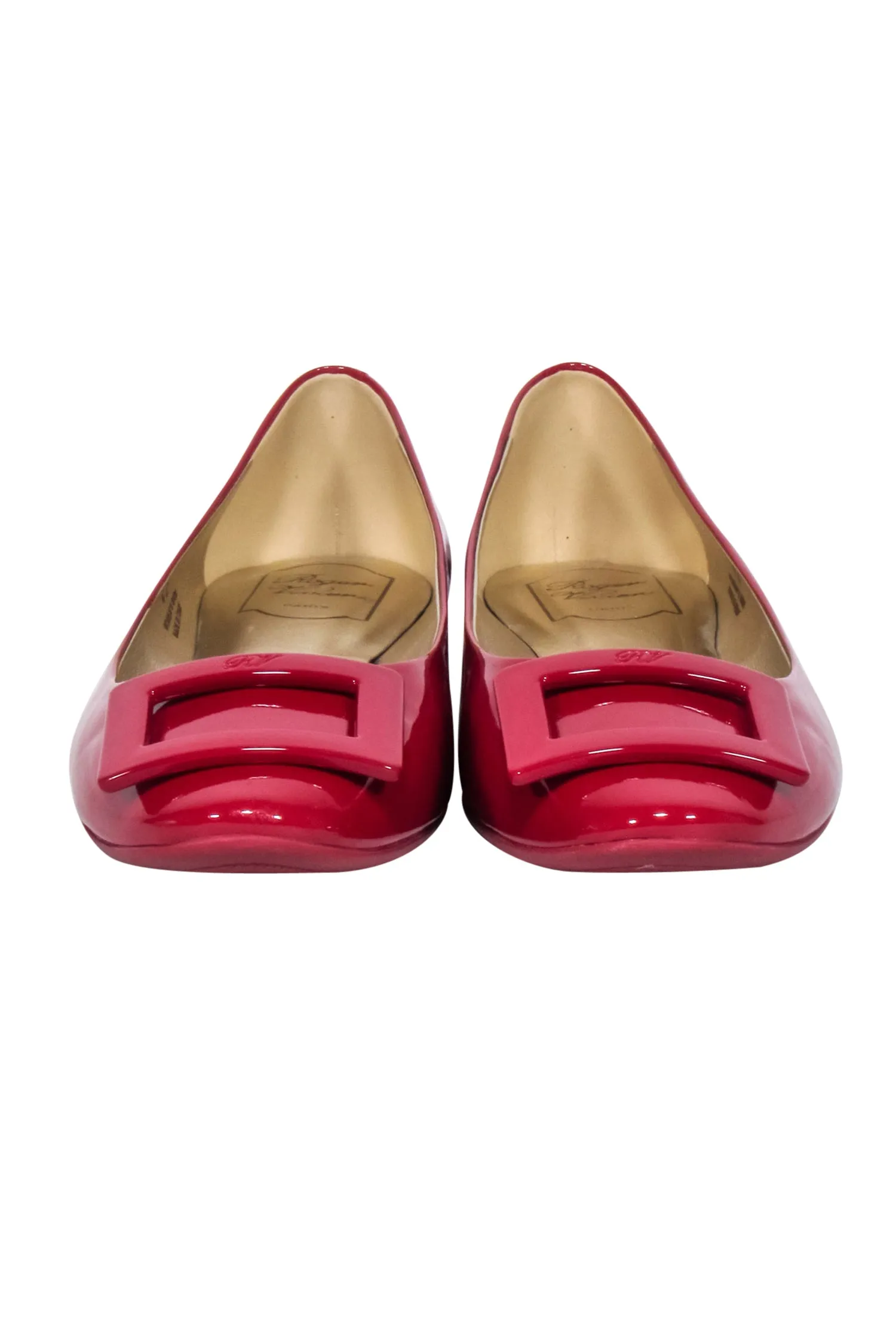 Roger Vivier - Red Patent Leather Buckle Ballet Flats Sz 12