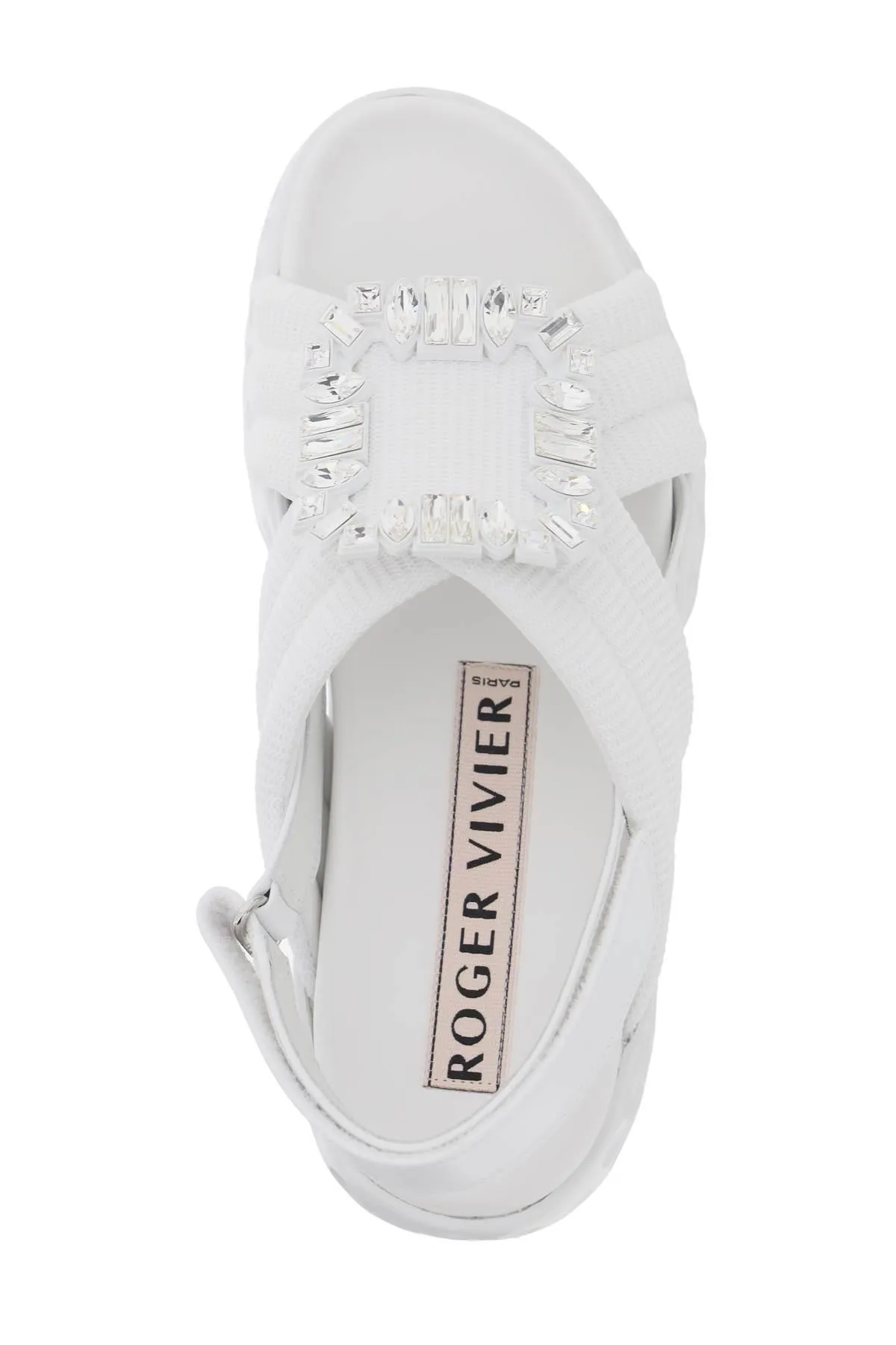 Roger Vivier    Roger Vivier Viv' Run Light Sandals With Rhinestone Buckle