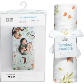 Rookie Humans Crib Sheet And Swaddle Bundle, Enchanted Forest