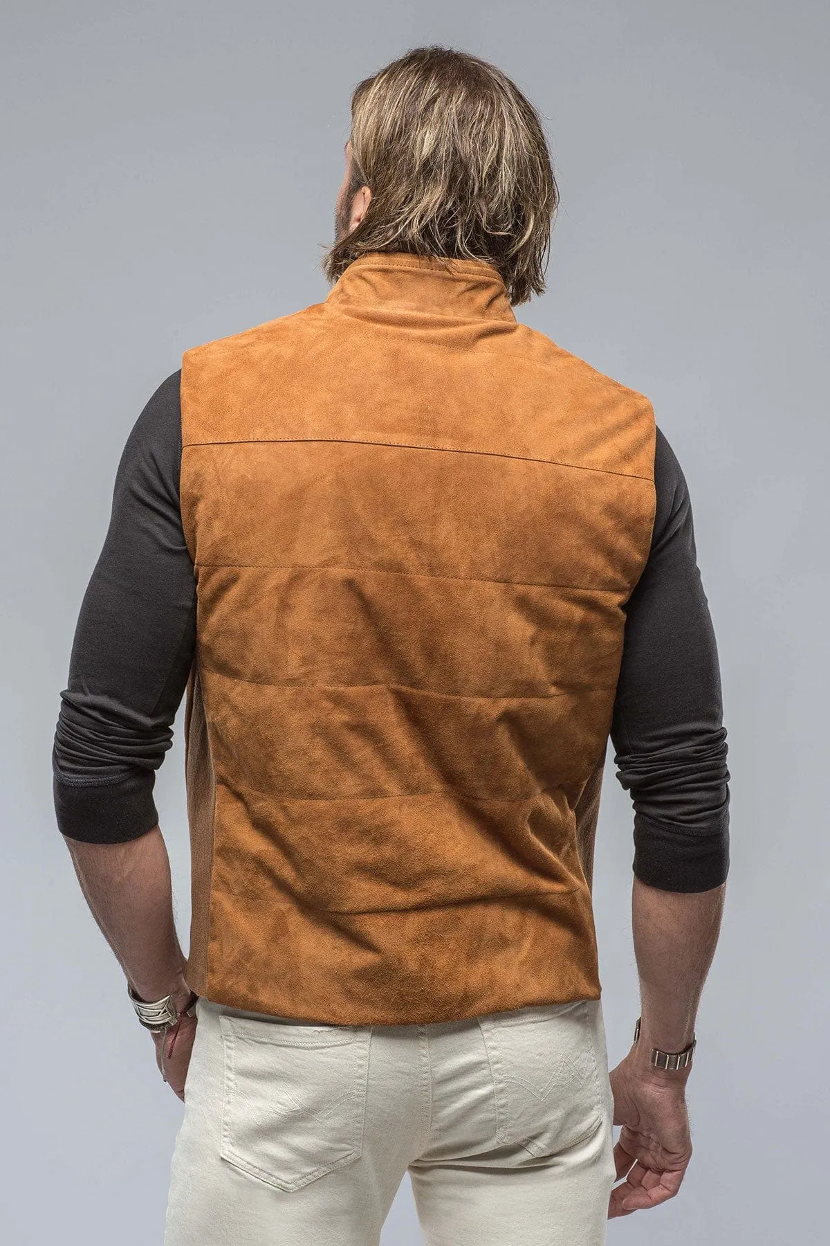 Rye Suede Vest in Cigar