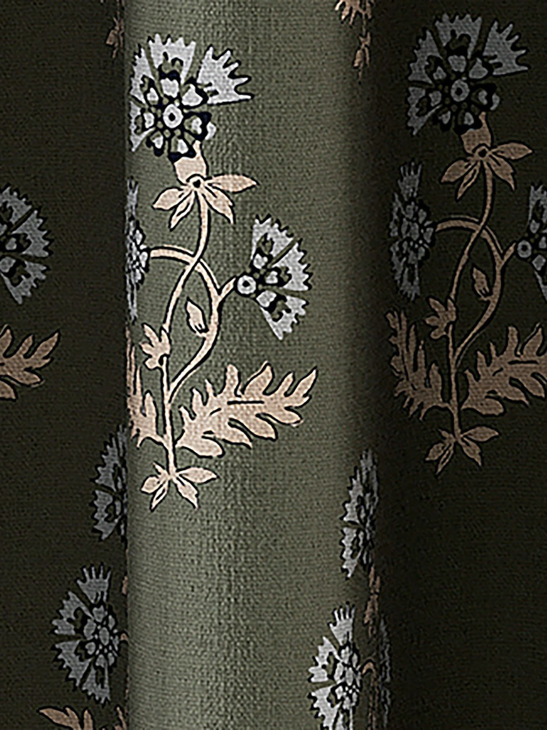 Set of 2 Olive Blackout Metal Eyelet Curtains