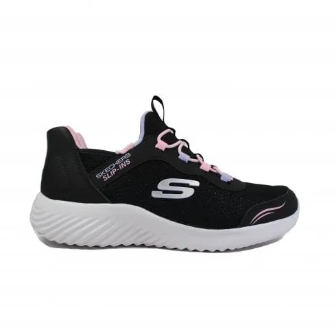 Skechers Slip-ins: Bounder - Simple Cute | Black | Childrens Slip On Trainers