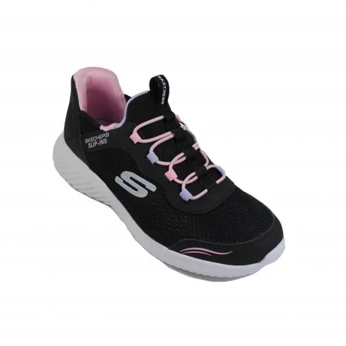 Skechers Slip-ins: Bounder - Simple Cute | Black | Childrens Slip On Trainers