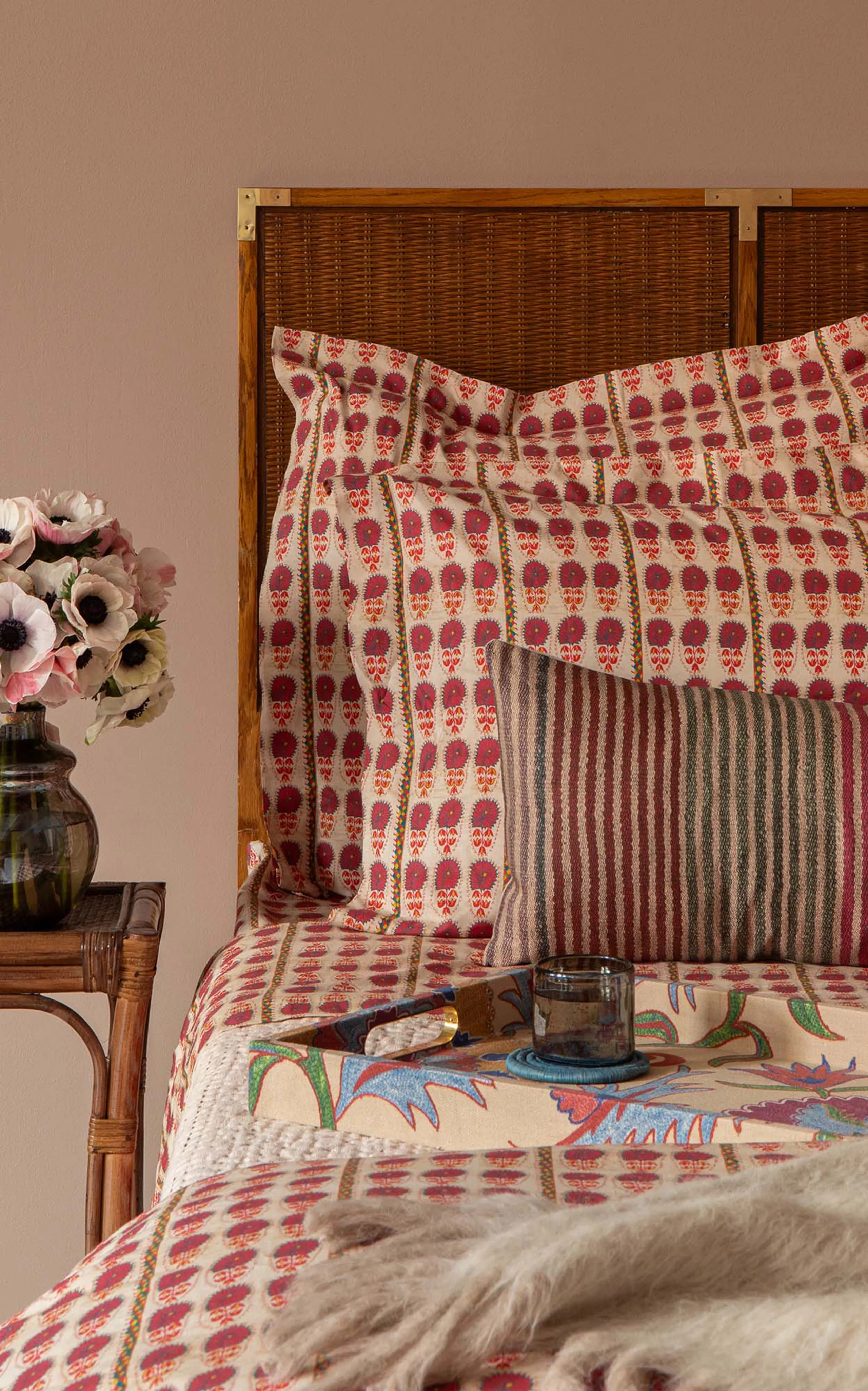 St. Frank Frazada Candy-Striped Linen-Cotton Pillow