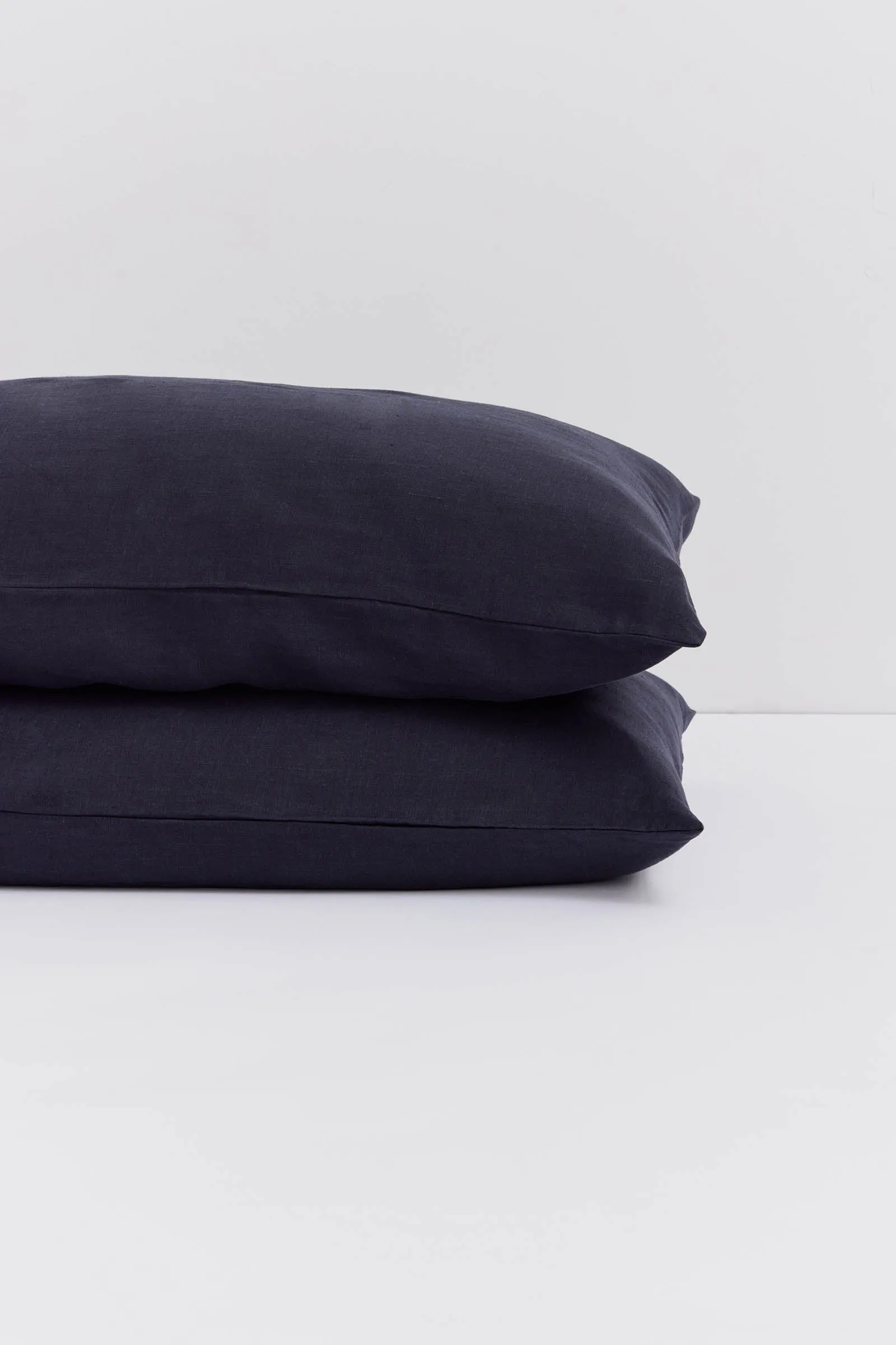 Standard Linen Pillow Cases Midnight