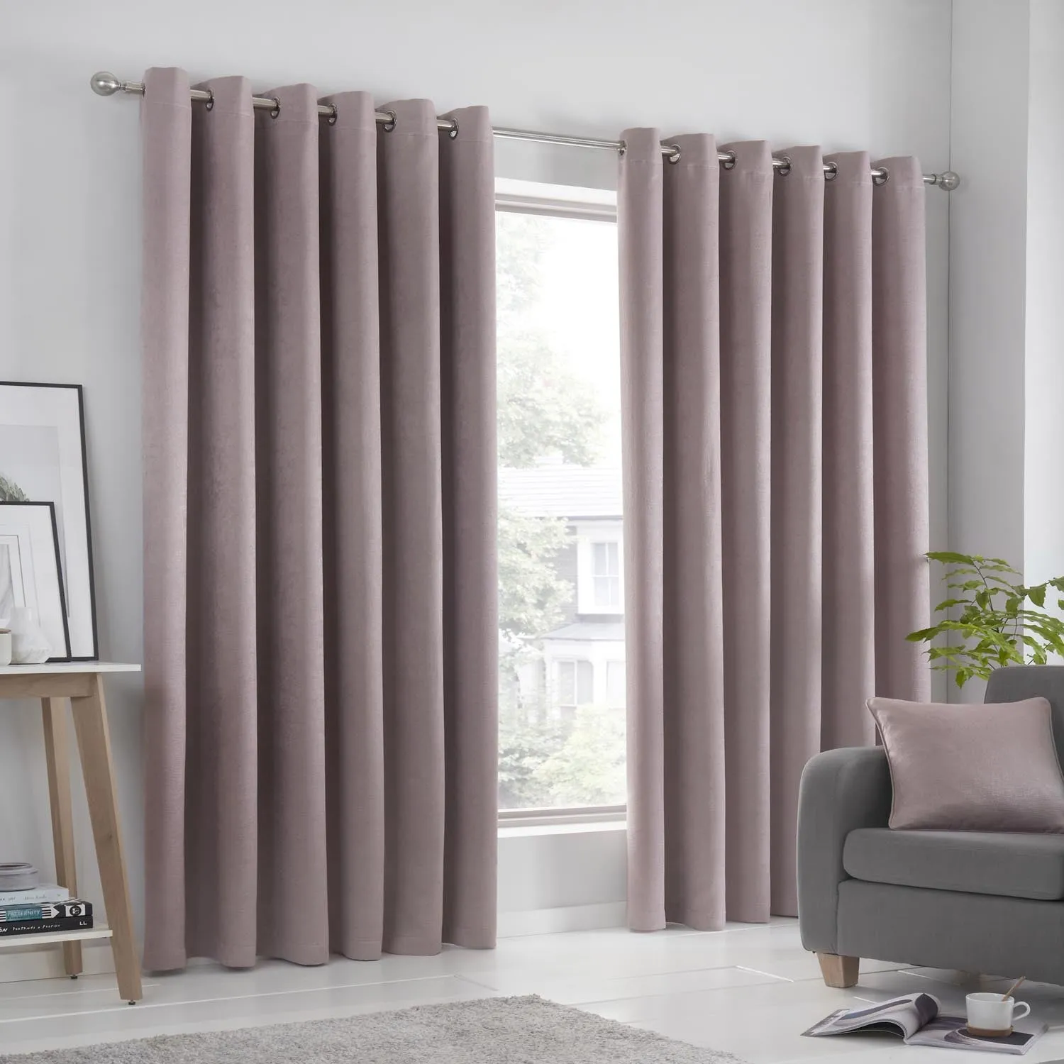 Strata Blush Eyelet Curtains