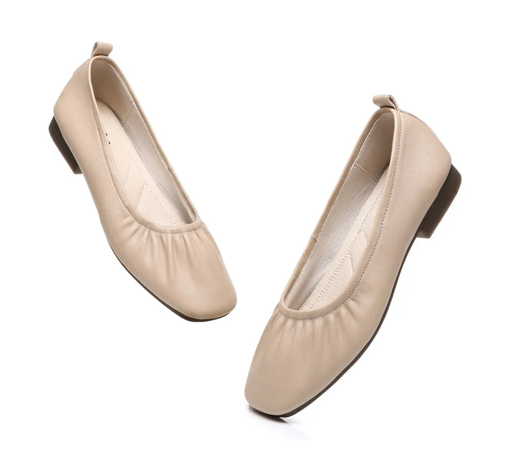 TARRAMARRA Square Toe Leather Ballet Flats Women Devora