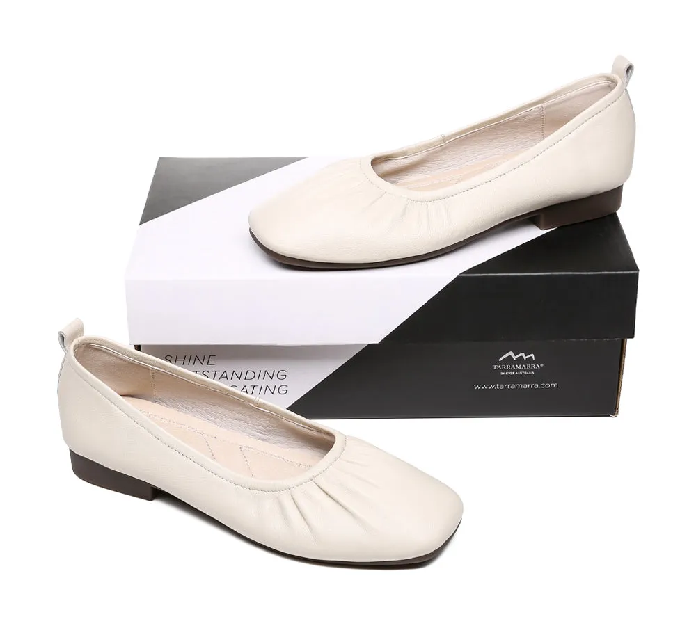 TARRAMARRA Square Toe Leather Ballet Flats Women Devora