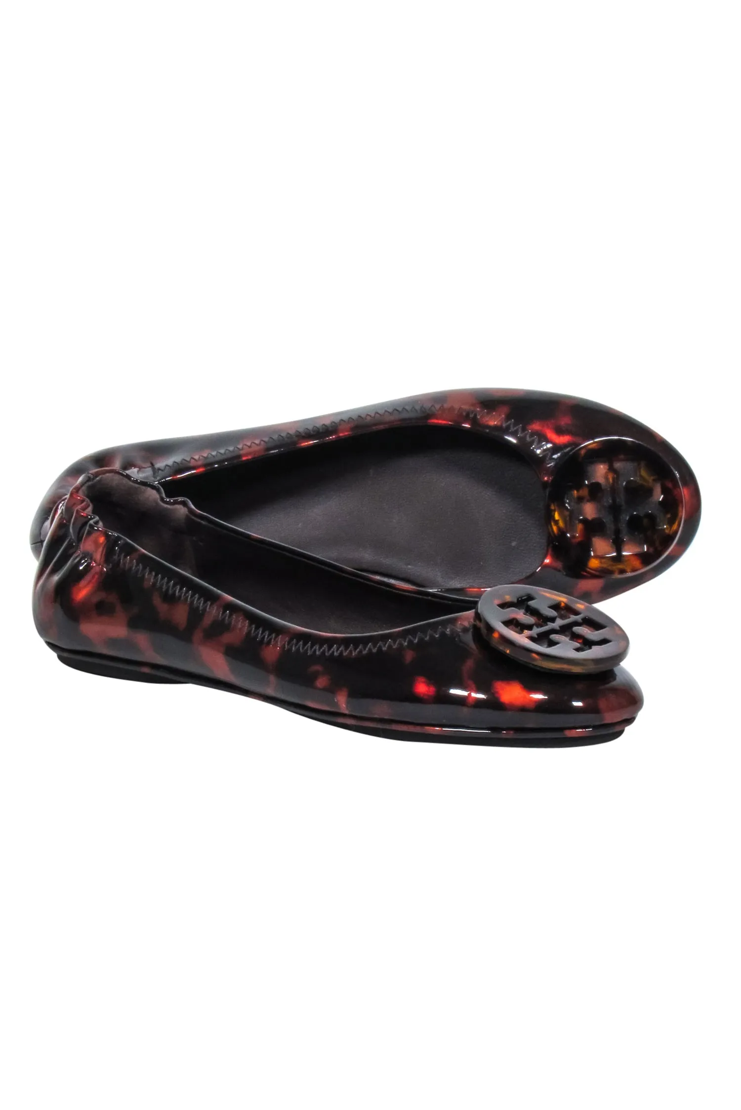 Tory Burch - Brown & Black Tortoise Print Leather Ballet Flats Sz 5