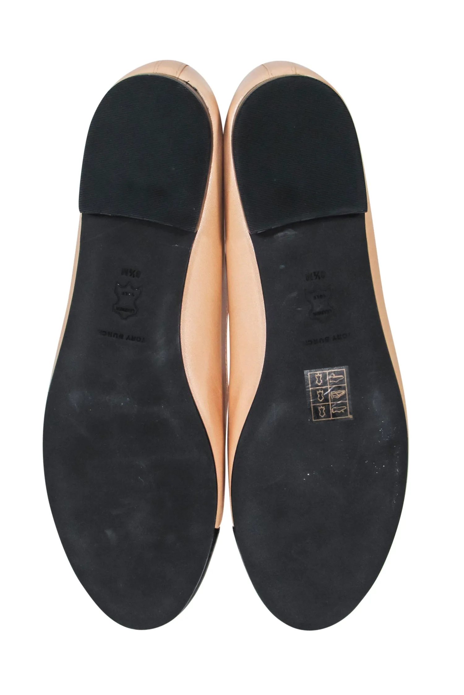 Tory Burch - Nude & Black Leather Ballet Flats Sz 8.5