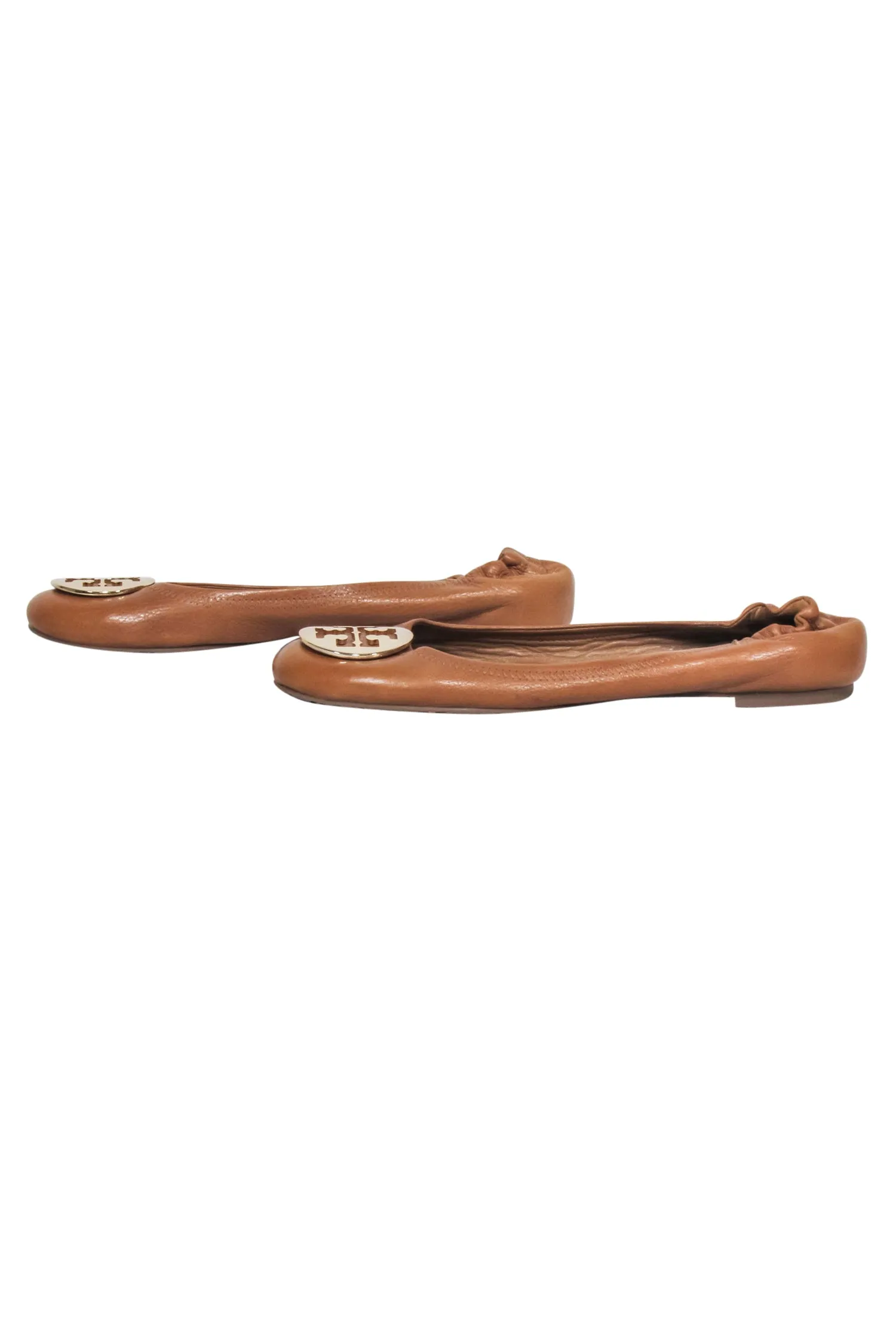 Tory Burch - Tan Leather Ballet Flats w/ Gone-tone Hardware Sz 11