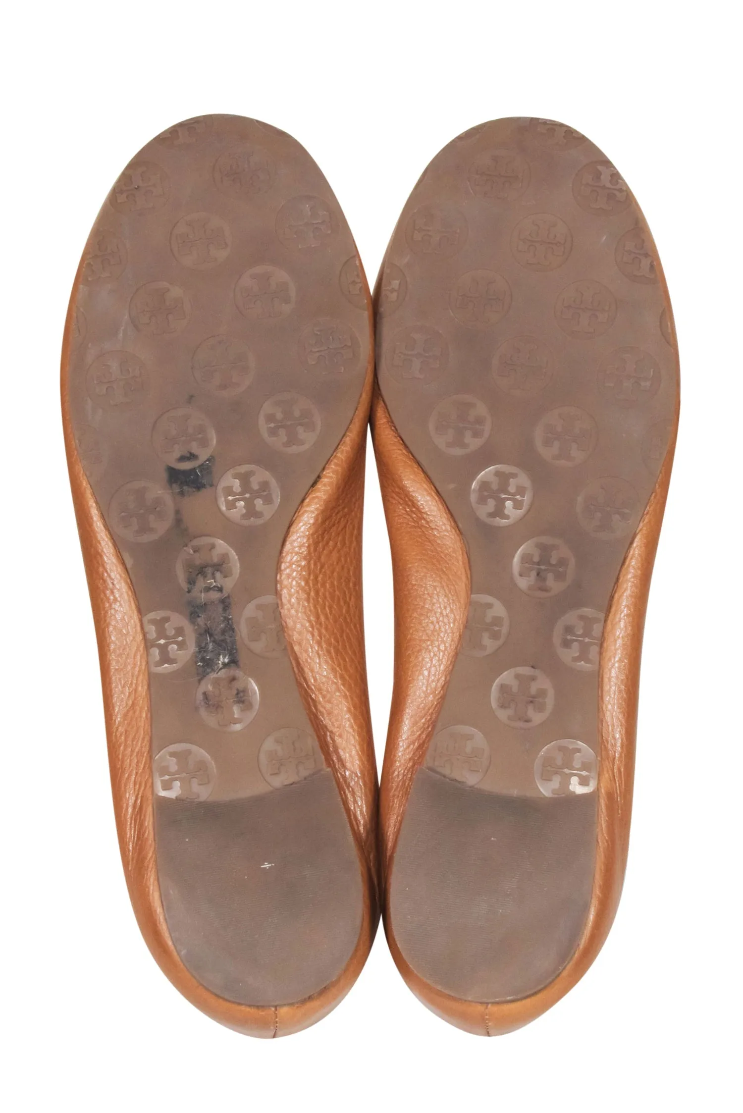 Tory Burch - Tan Leather Ballet Flats w/ Gone-tone Hardware Sz 11