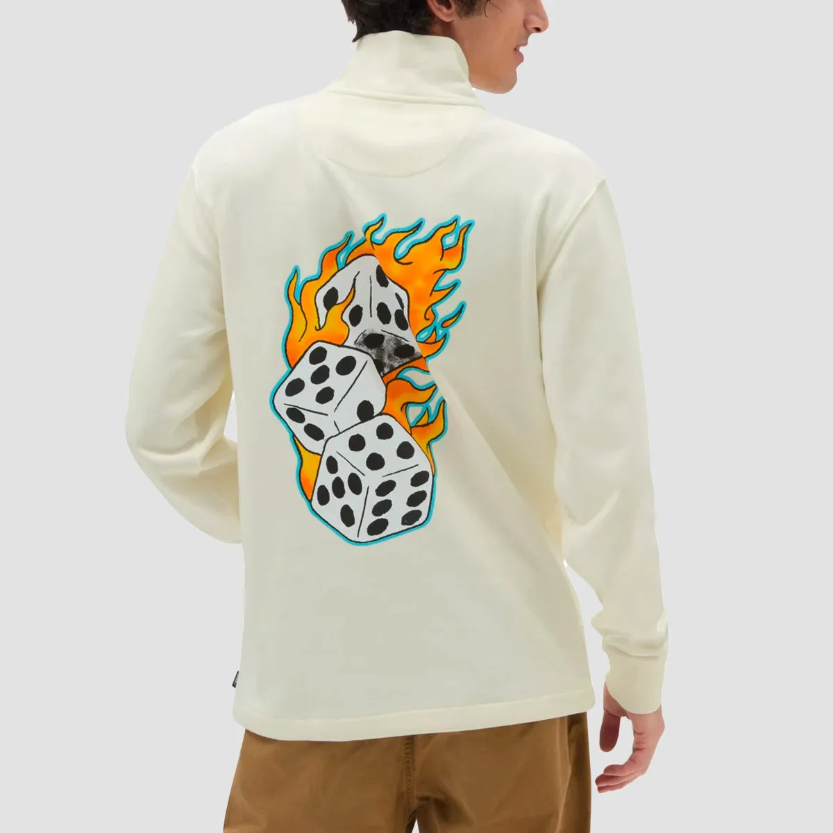 Vans Hot Dice Quarter Zip Sweatshirt Marshmallow