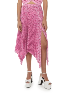 VERSACE  Flowing pleated skirt - Pink