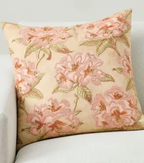 Vintage Islands Floral Embroidered Pillow Cover Pink - 22x22 inches