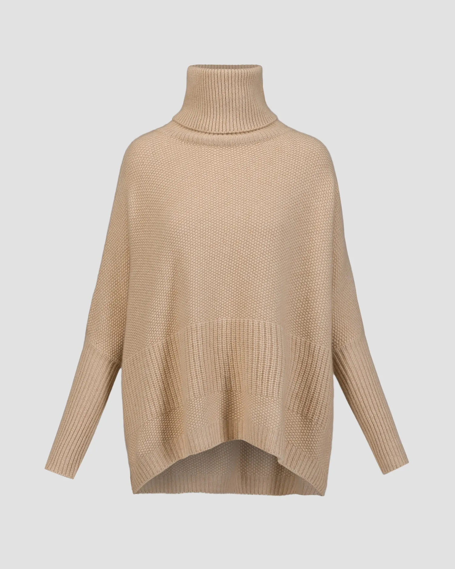 Women's beige cashmere turtleneck Kujten Luani F2489-2