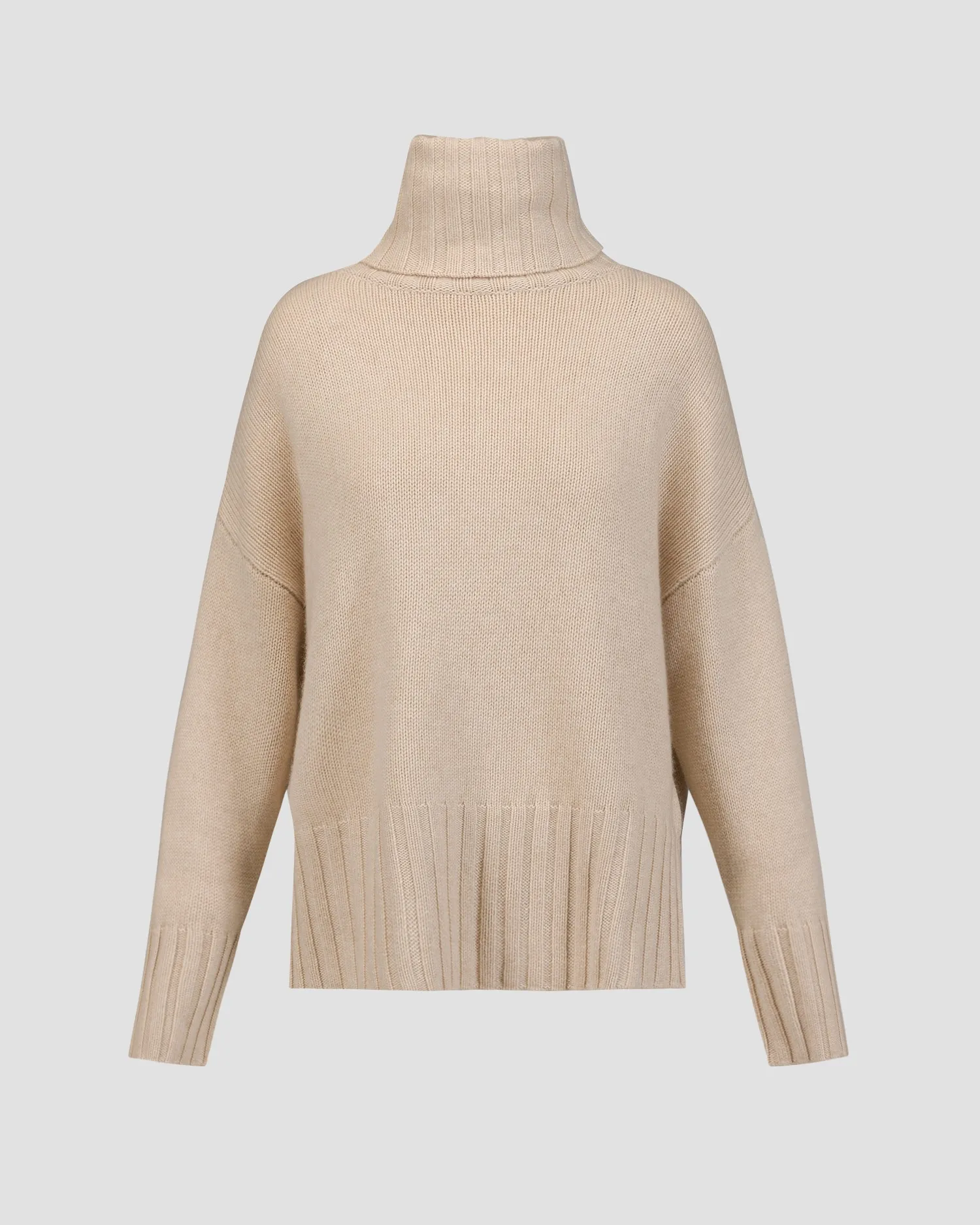 Women's beige cashmere turtleneck Kujten Yoko F2621-2