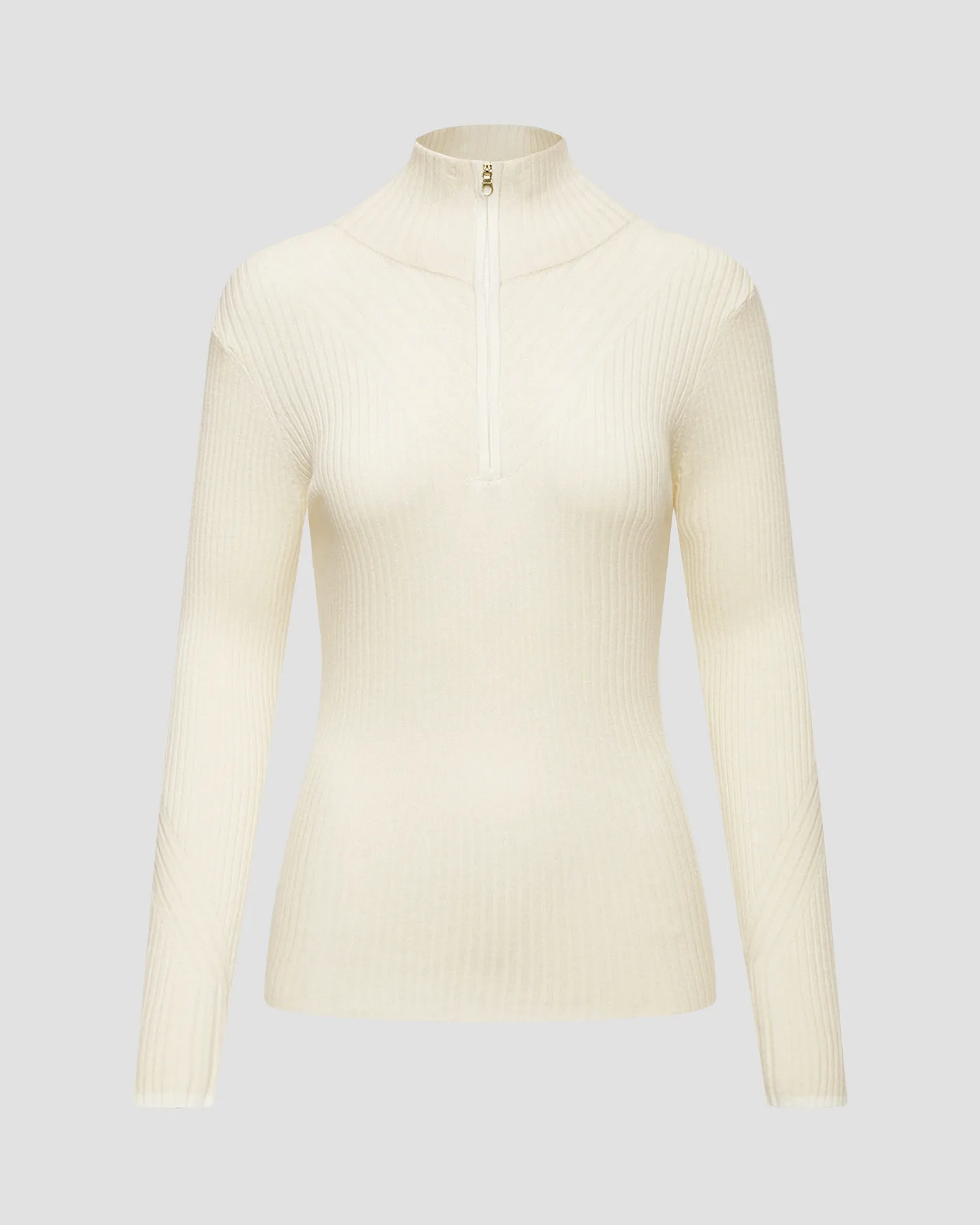 Women's beige turtleneck Varley Demi Half Zip Knit var01664-wg