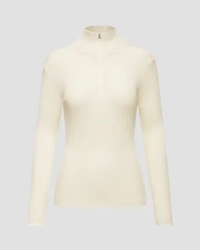 Women's beige turtleneck Varley Demi Half Zip Knit var01664-wg