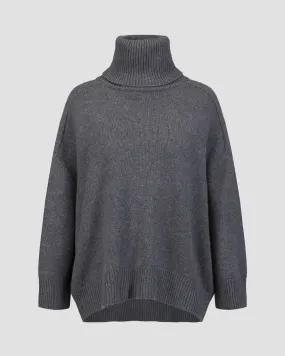 Women's grey cashmere turtleneck Kujten Diana F2797-1300