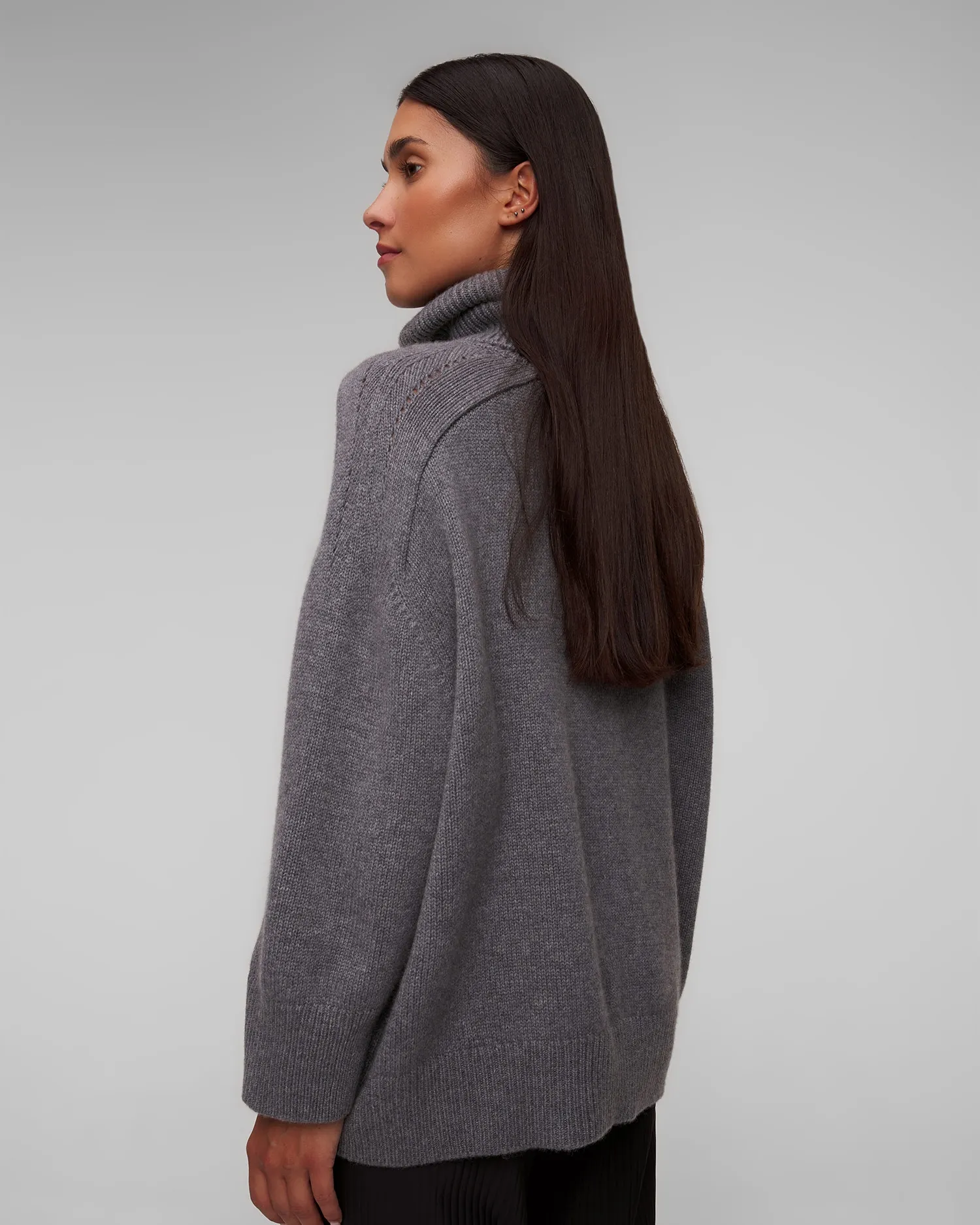 Women's grey cashmere turtleneck Kujten Diana F2797-1300