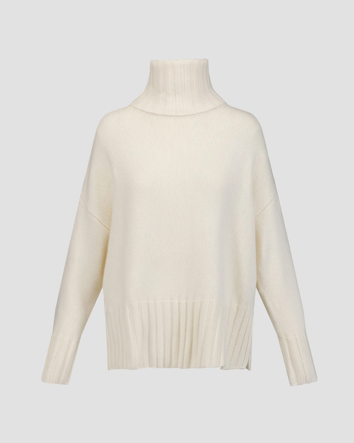 Women's white cashmere turtleneck  Kujten Yoko F2621-755