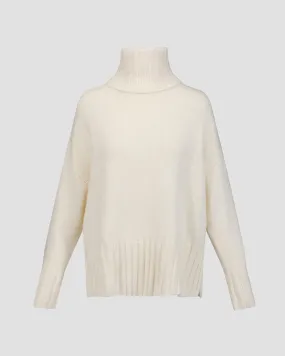 Women's white cashmere turtleneck  Kujten Yoko F2621-755