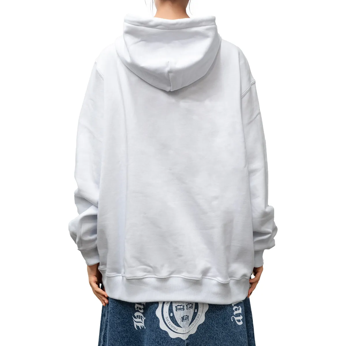 Women's MSGM Brush Print Hoodie White